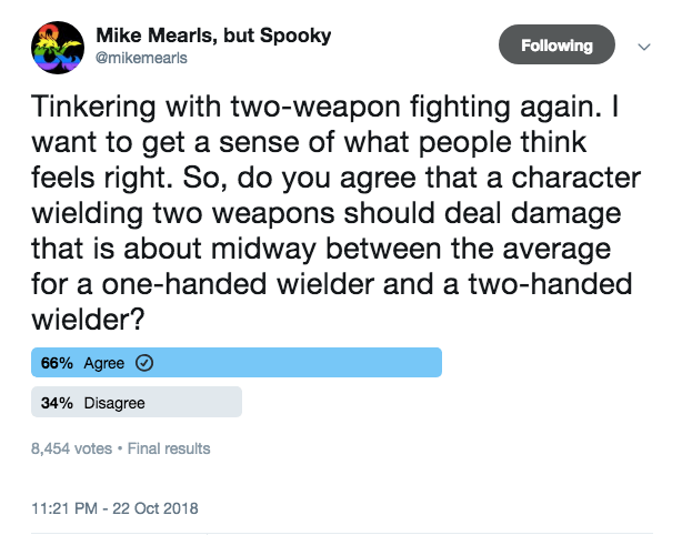 Mearls Dual Wielding Poll