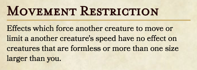 Movement Restriction - User Based