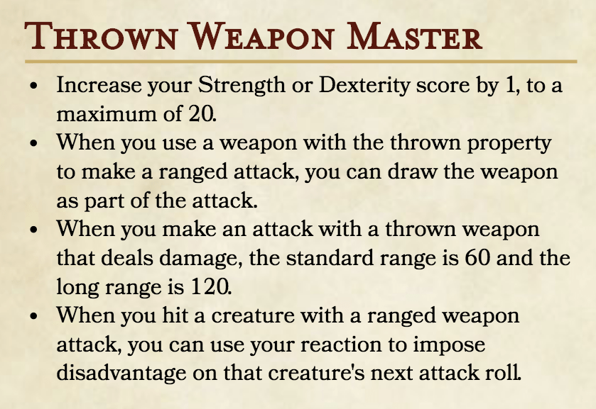 Thrown Weapon Master