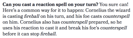 Reaction Spells on Your Turn (Sage Advice)