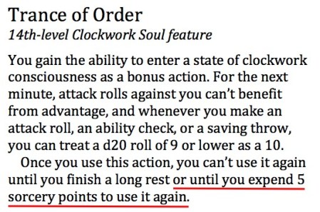 Clockwork Soul Sorcery Points Reuse