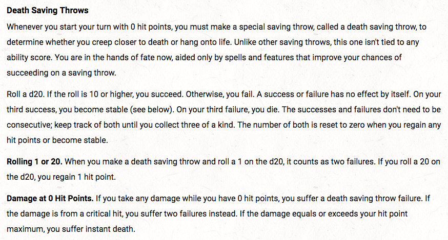 Death Saving Throws